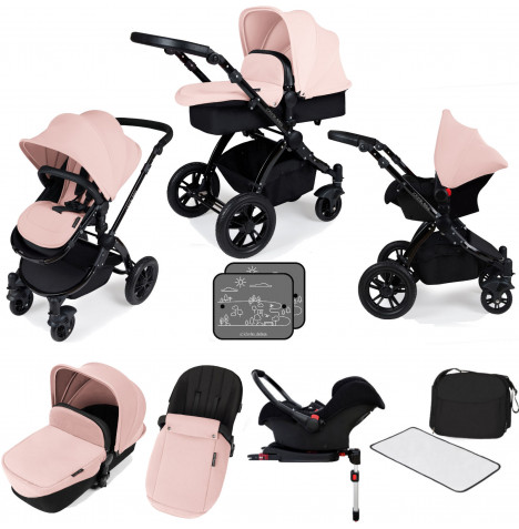 Ickle bubba Stomp V3 Black All In One Travel System & Isofix Base - Pink/Black...
