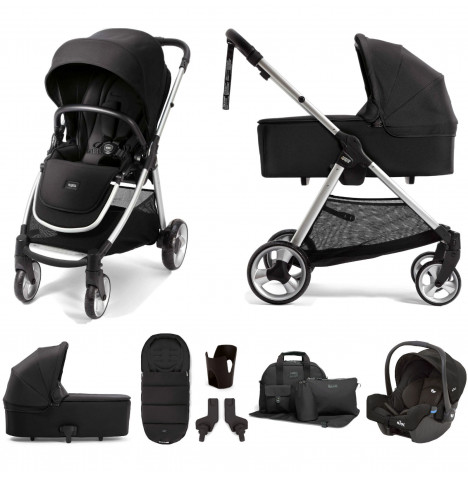 Mamas & Papas Flip XT2 7pc Essentials (Gemm Car Seat) Travel System with Carrycot - Black...