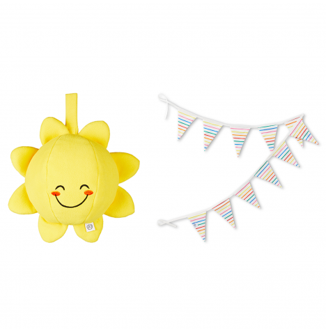 Ickle Bubba 2 Piece Crib/Cot Bed Musical Nightlight & Bunting Set - Multicoloured