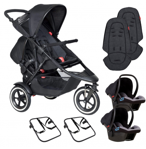 Phil & Teds Sport Tandem Double (Protect) Travel System - Black