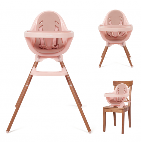 Puggle Munch Crunch Luxe Special Edition 3 in 1 High/Low Chair & Booster Seat - Blush Pink