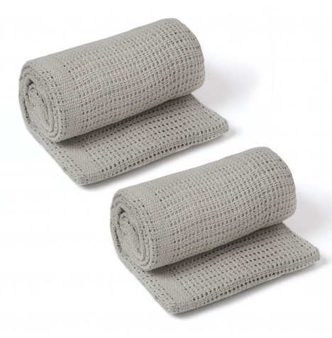 4Baby Pram/Moses Basket Cellular Blanket (2 Pack) - Grey