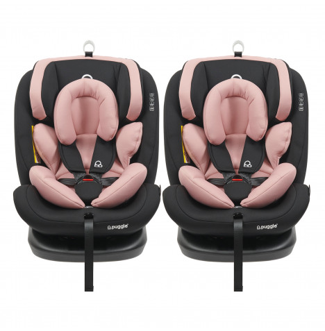 Puggle Lockton 360° Rotate Luxe Group 0+/1/2/3 Car Seat (2 Pack) - Blush Pink (0-12 Years)