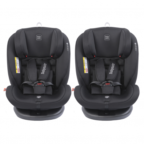 Babyauto Volta Spin Rotate Group 0+1/2/3 ISOFIX Car Seat - Black (2 Pack)