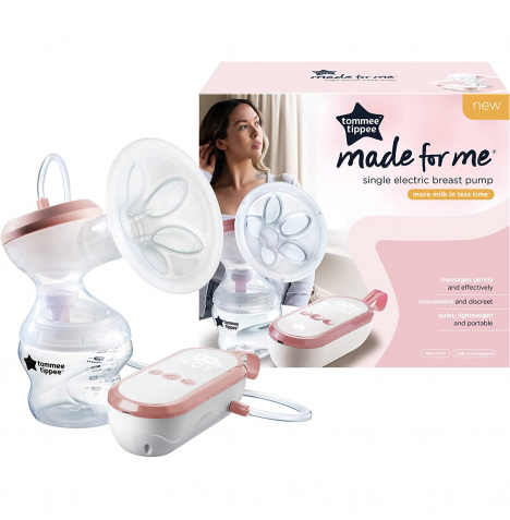 Tommee Tippee Made for Me Single Portable Electric Breast Pump with 150ml Bottle  - Natural