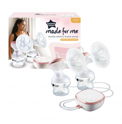 Tomme Tippee Made for Me Double Portable Electric Breast Pump with x2 150ml Bottle  - Natural