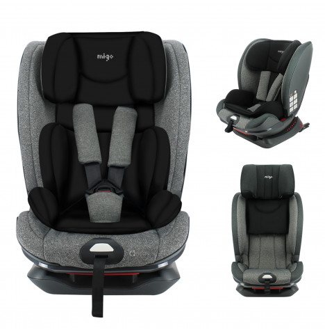 Denver Luxury ISOFIX Group 1,2,3 Car Seat Extra Side Impact Protection - Grey
