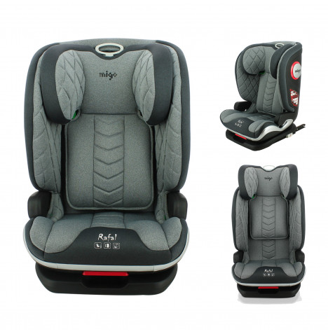 Migo Rafal Luxury i-Size Group 1,2,3 Car Seat Extra Side Impact Protection - Grey