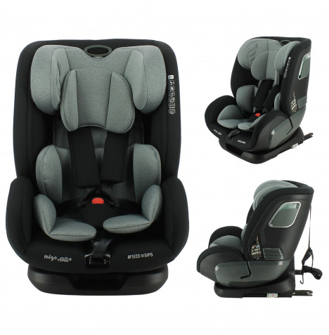 Migo Abita Luxury ISOFIX i-Size Group 1,2,3 Car Seat Extra Side Impact Protection - Grey