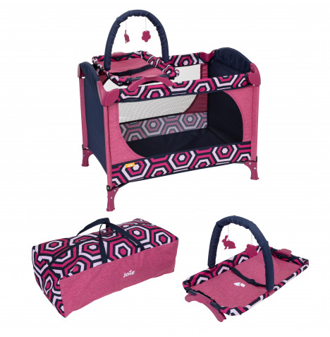The Joie 3in1 Junior Doll Excursion Travel Cot (3 Years & Over) - Pink