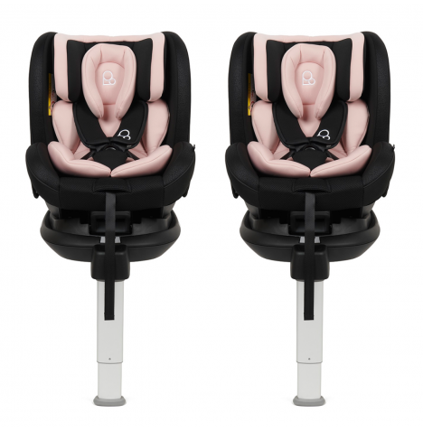 Puggle Safe Fit Luxe 360° Rotate Group 0+/1/2/3 ISOFIX Car Seat (2 Pack) - Blush Pink (0-12 Years)