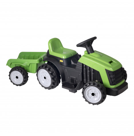 Evo Electric 6V Battery Operated Tractor with Trailer - Green