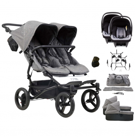 Mountain Buggy Duet Luxury (Protect) Travel System With 2 Carrycots - Herringbone