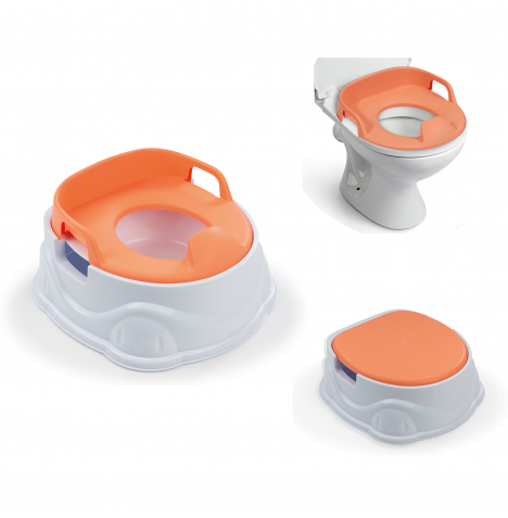 Dolu Kids 3 in 1 Potty, Toilet Seat and Step Stool - Orange