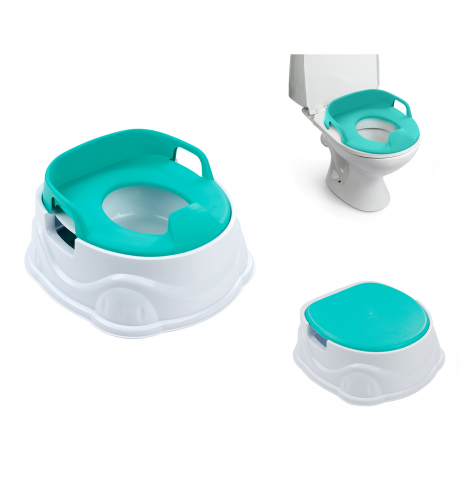 Kids 3 in 1 Potty, Toilet Seat and Step Stool - Green