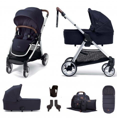 Mamas & Papas Flip XT2 (6pc) 2in1 Pushchair Stroller with Carrycot - Navy