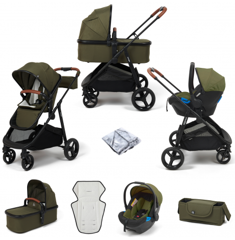 Puggle Monaco XT 3in1 Travel System with Organiser - Forest Green