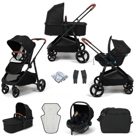 Puggle Monaco XT 3in1 i-Size Travel System with Changing Bag - Storm Black