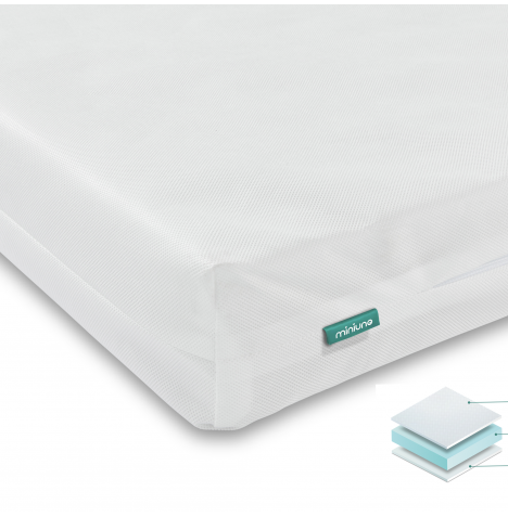 Mini Uno Eco Fibre Cot Bed Mattress - White 140 x 70cm