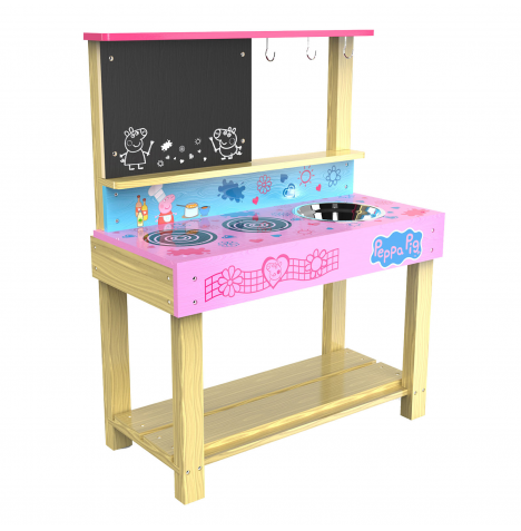 Peppa Pig Lil Wooden Mud Kitchen with Accessories - Pink (18m - 5 Years)
