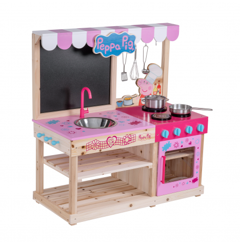 Peppa Pig Wooden Mud Kitchen with Accessories - Pink