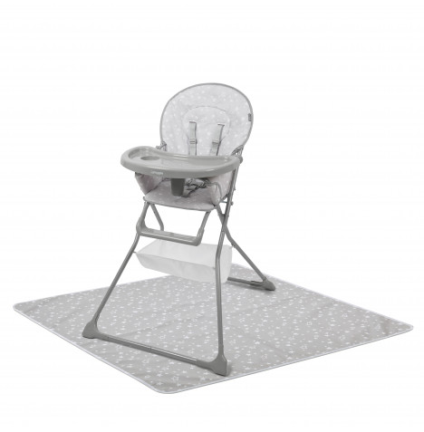 Puggle Dine & Go Luxe Baby Highchair with Splash Mat - Scattered Stars Grey