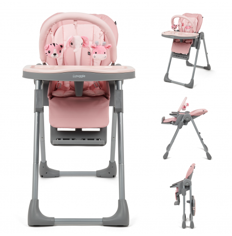 Puggle Foodie Eat & Play 9 in 1 Highchair - Blush Pink