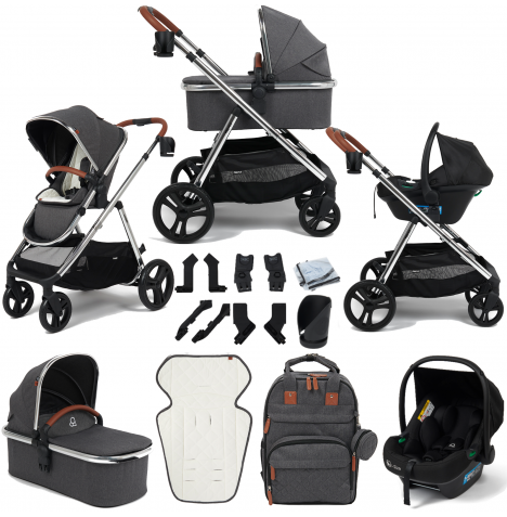 Puggle Memphis 3-in-1 i-Size Travel System - Platinum Grey