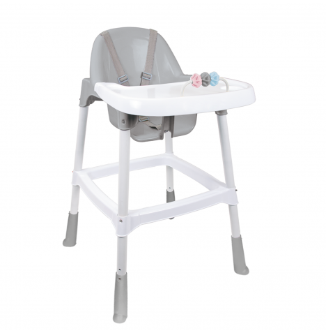 Compact Baby Toddler Highchair with Toys - Grey