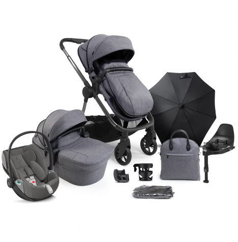 iCandy Lime Lifestyle (Cloud Z2) Travel System Summer Bundle with ISOFIX Base - Charcoal