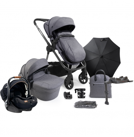 iCandy Lime Lifestyle (i-Level) Travel System Summer Bundle with LX 2 ISOFIX - Charcoal