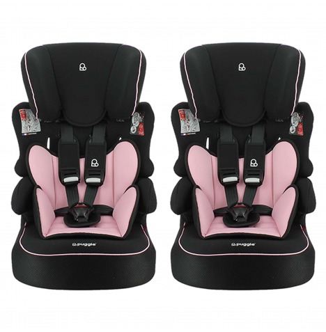 Puggle Linton Comfort Plus Luxe Grp 123 Car Seat - Blush Pink (2 Pack)