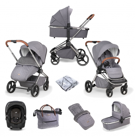 Mee-go Pure (Gemm) Travel System with Accessories - Pearl Grey