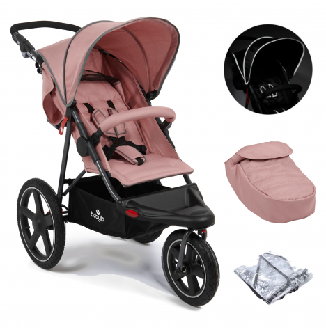 Babylo Sprint Gt Lite 3 Wheel Runner / Pushchair - Vintage Pink