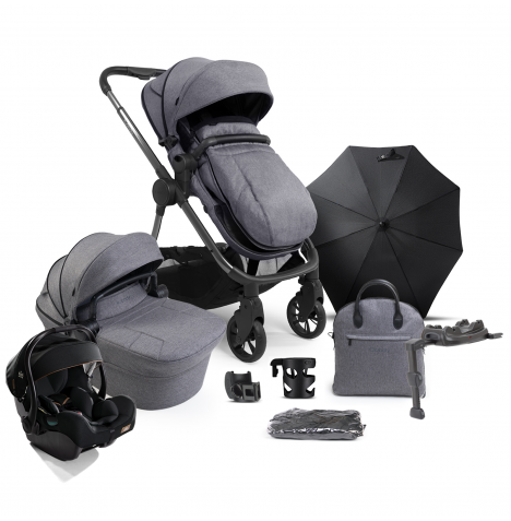 iCandy Lime Lifestyle (i-Jemini) Travel System Summer Bundle with LX 2 ISOFIX - Charcoal