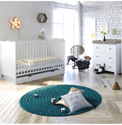 Puggle Henbury Cot Bed 5 Piece Nursery Furniture Set With Eco Fibre Mattress