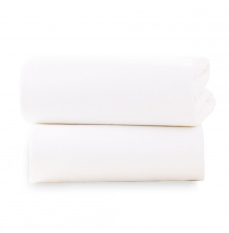 2 Pack Cot Bed Jersey Fitted Sheet - White