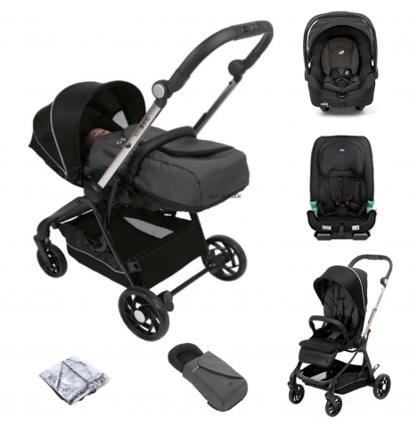 Chicco One4ever Gemm Travel System, Snuggle Pod  & I-Size Car Seat – Pirate Black