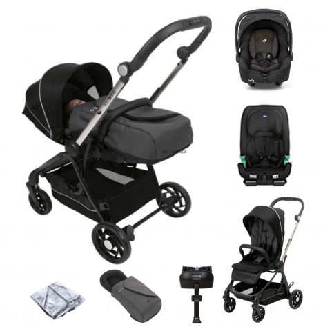 Chicco One4ever Gemm ISOFIX Travel System, Snuggle Pod  & I-Size Car Seat – Pirate Black