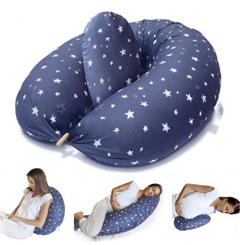 4in1 Multifunctional Nursing Pregnancy Pillow – Navy Stars