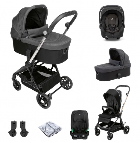 Chicco One4ever Gemm Travel System, Carry Cot & I-Size Car Seat - Pirate Black
