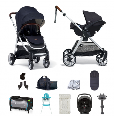 Mamas & Papas Flip XT2 11pc Essentials (i-Snug 2 Car Seat) Everything You Need Travel System Bundle with ISOFIX Base - Navy