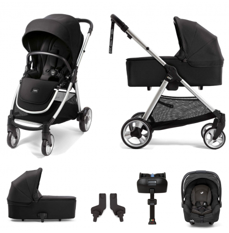 Mamas & Papas Flip XT2 (Gemm Car Seat) Travel System with Carrycot & ISOFIX Base - Black
