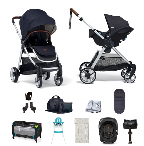 Mamas & Papas Flip XT2 11pc Essentials (Gemm Car Seat) Everything You Need Travel System Bundle with ISOFIX Base - Navy