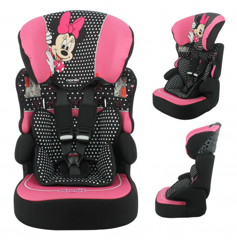 Disney Minnie Mouse Linton Comfort Plus Group 1/2/3 Car Seat with Insert - Pink (9 Months-12 Years)