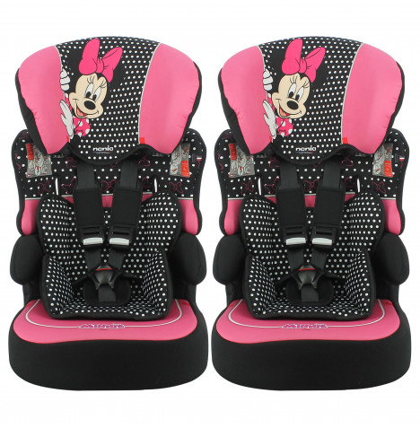 Disney Minnie Mouse Linton Comfort Plus Group 1/2/3 Car Seat (2 Pack) – Pink