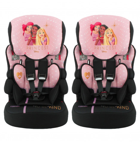 Disney Princess Linton Comfort Plus Group 1/2/3 Car Seat (2 Pack) with Insert – Pink (9 Months-12 Years)