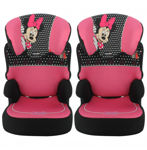 Disney Minnie Mouse Ruxton Comfort Plus Group 2/3 Car Seat (2 Pack) - Pink