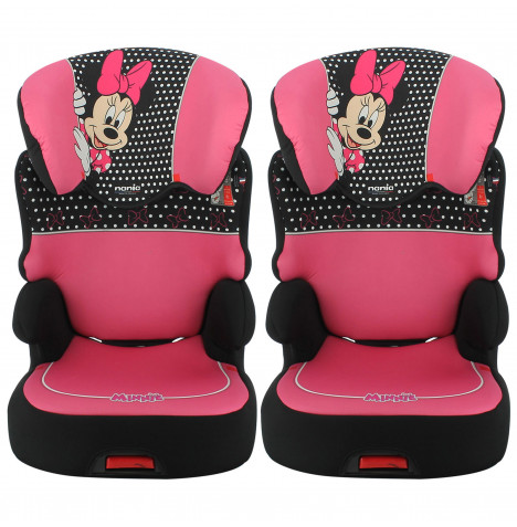 Disney Minnie Mouse Elson Safety Plus ISOFIX Group 2/3 Car Seat (2 Pack) - Pink