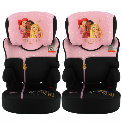 Disney Princess Elson Safety Plus ISOFIX Group 2/3 Car Seat (2 Pack) - Pink